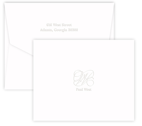 Embossed State Folded Note Cards